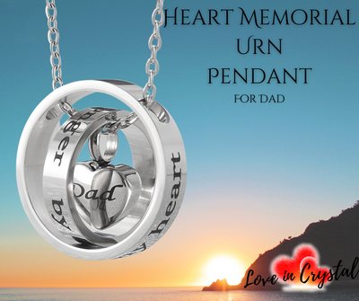 Encircled Rings Heart Urn Necklace ... For Mam and Dad
