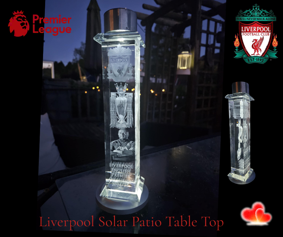 Liverpool Solar Patio Table Crystal