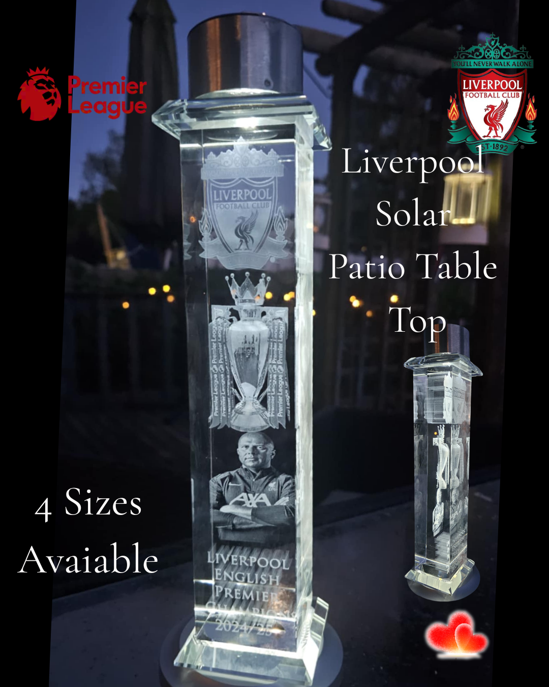Liverpool Solar Patio Table Crystal