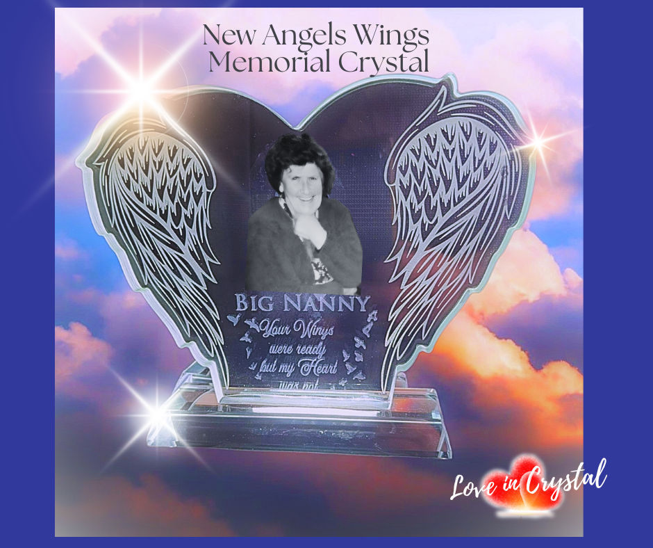 Angel Wings Memorial Crystal