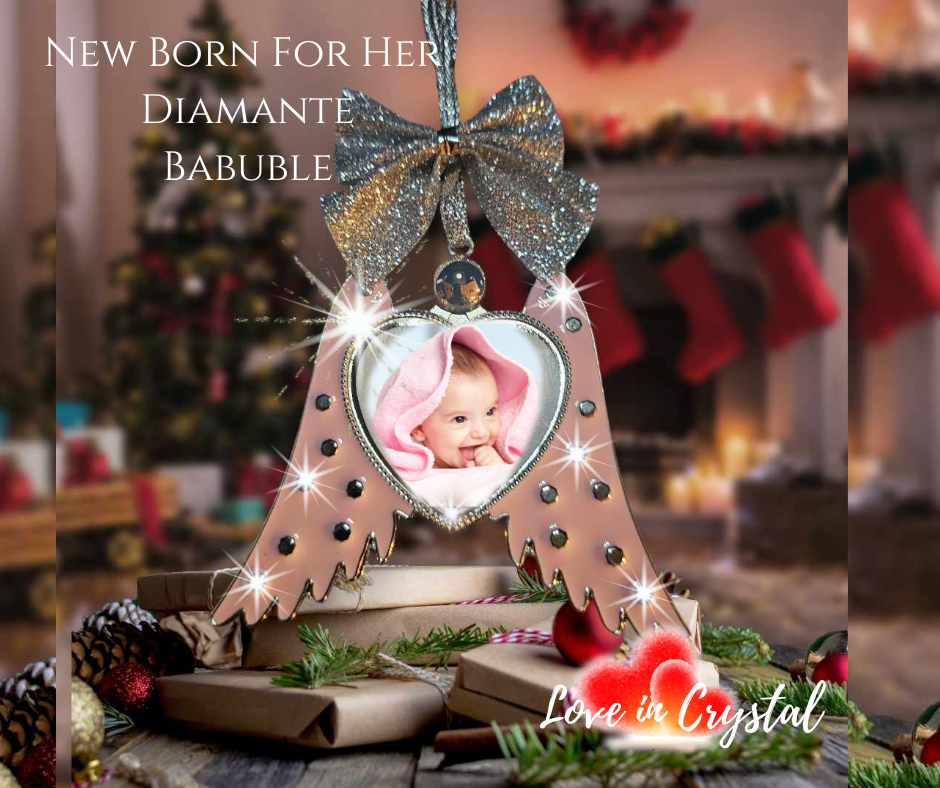 New Girls Diamante Christmas Bauble