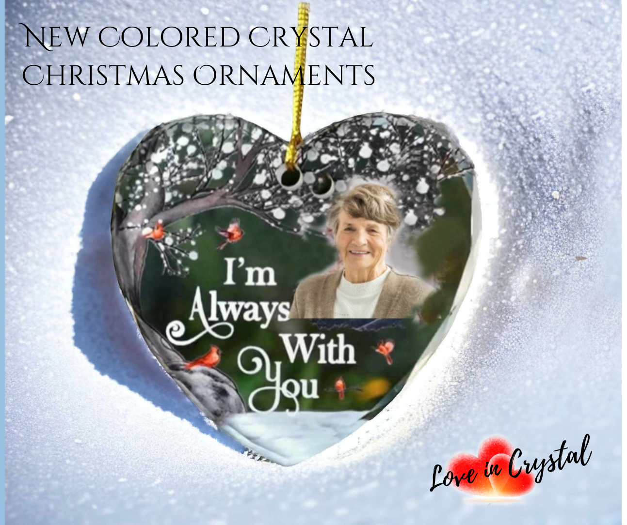 Crystal Colored Christmas Ornaments