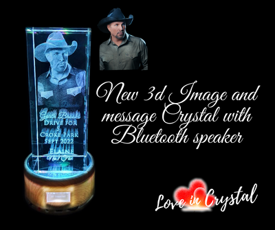 3d Crystal Image with Bluetooth light base.