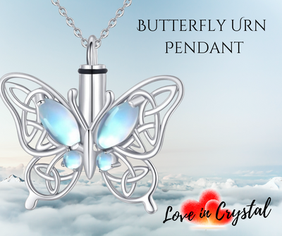 Butterfly Urn Necklace for Ashes