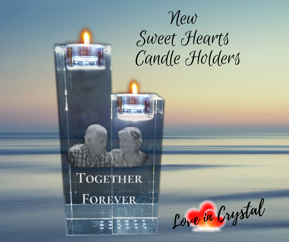 New Sweet Heart Crystal candle holders