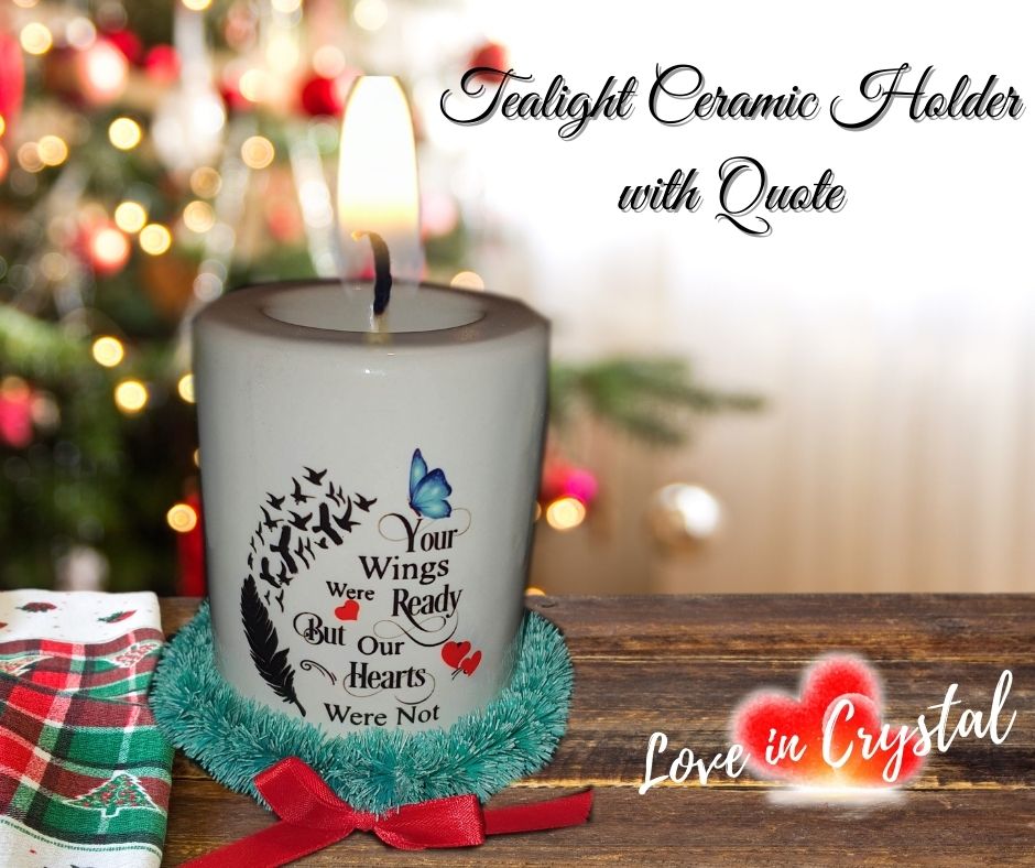 Ceramic Tealight Holder with Quote